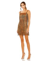 Cocktail Dresses Short Scoop Neck Embellished Beaded Fringe Dress Copper