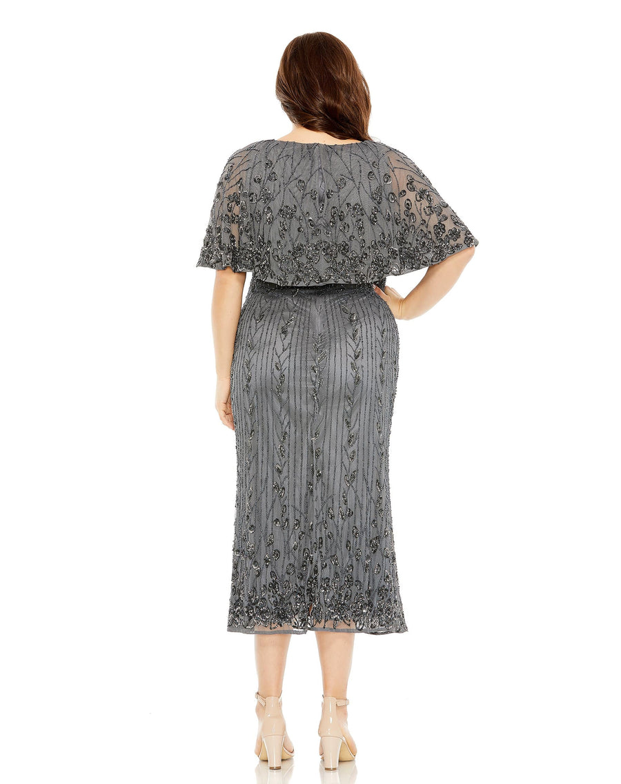Mother of the Bride Dresses Plus Size Short Mother of the Bride Midi Dress Pewter