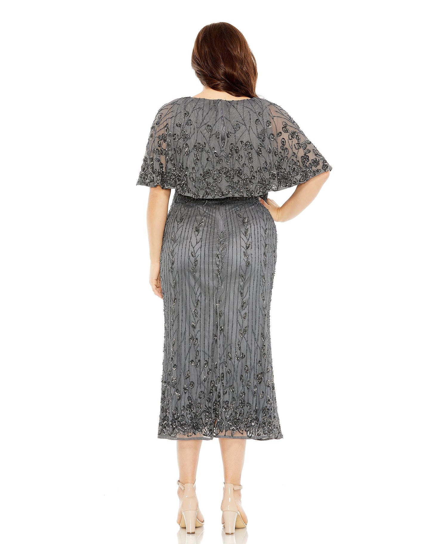 Mother of the Bride Dresses Plus Size Short Mother of the Bride Midi Dress Pewter
