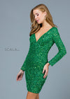 Cocktail Dresses Fitted Sequin Short Mini Cocktail Dress Emerald