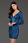 Cocktail Dresses Sequin Short Mini Cocktail Dress Sapphire