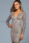 Cocktail Dresses Fitted Sequin Short Mini Cocktail Dress Lead/Rainbow