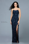 Prom Dresses Fitted Sequin Long Formal Slit Prom Dress Midnight