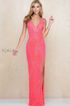 Prom Dresses Long Slit Formal Prom Sequin Dress Hotpink