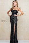 Prom Dresses Long Formal Slit Glitter Prom Dress Black Nude