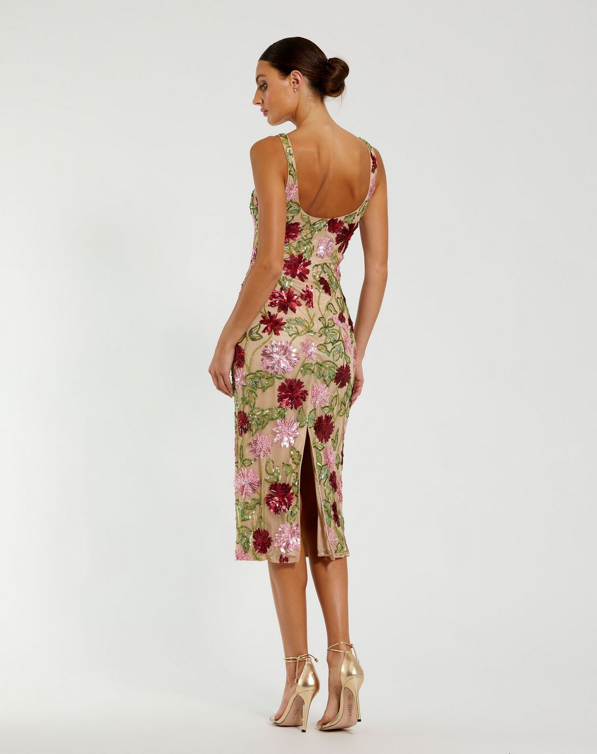 Cocktail Dresses Short Cocktail Floral Dress Nude Multi