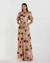 Formal Dresses Long Evening Gown Floral Beaded Formal Dress Nude Multi