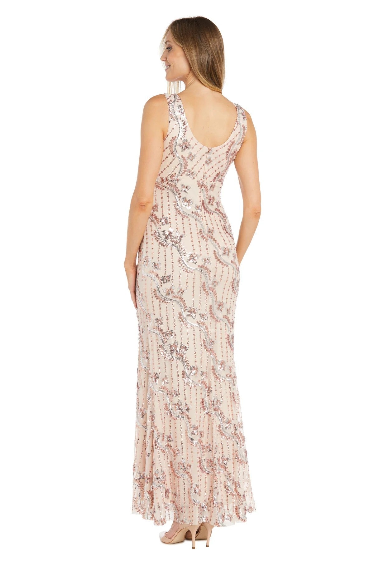 Formal Dresses Long Sequined Formal A Line Evening Dress Rose/Gold