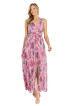 Formal Dresses Floral Pleated Long Front Slit Formal Dress Pink/Multi