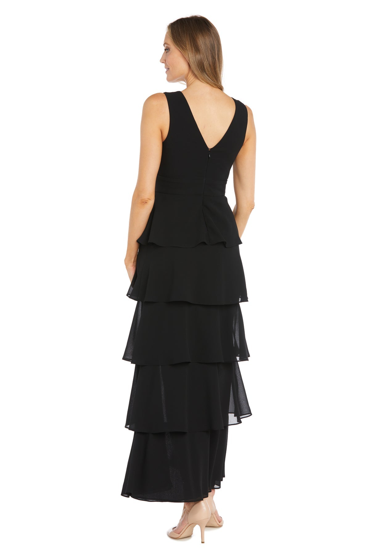 Formal Dresses Long Formal Layered Slit Maxi Dress Black