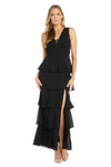 Formal Dresses Long Formal Layered Slit Maxi Dress Black