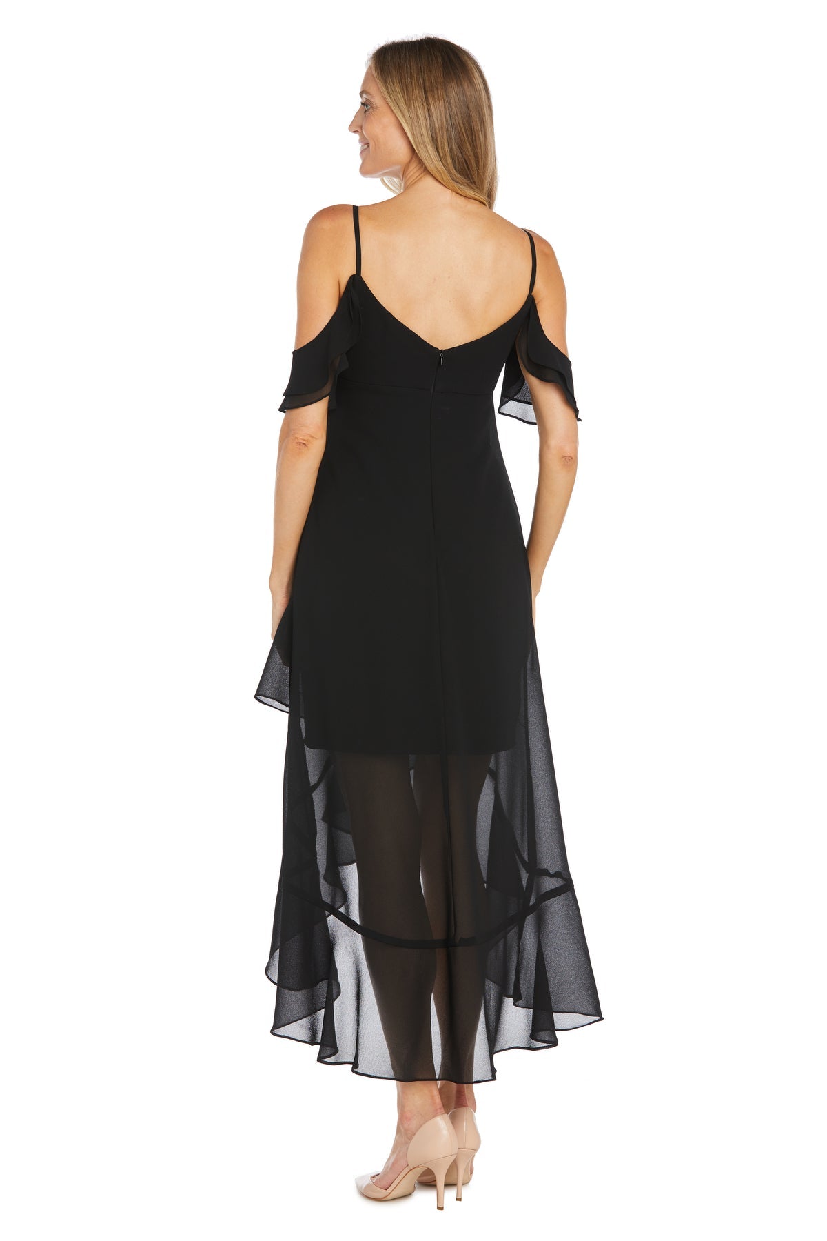 Prom Dresses High Low Ruffle Formal Prom Dress Black