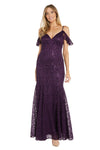 Formal Dresses Long Formal Glitter lace Evening Dress Plum