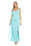 Formal Dresses Long Floral Ruffle Formal Dress Aqua