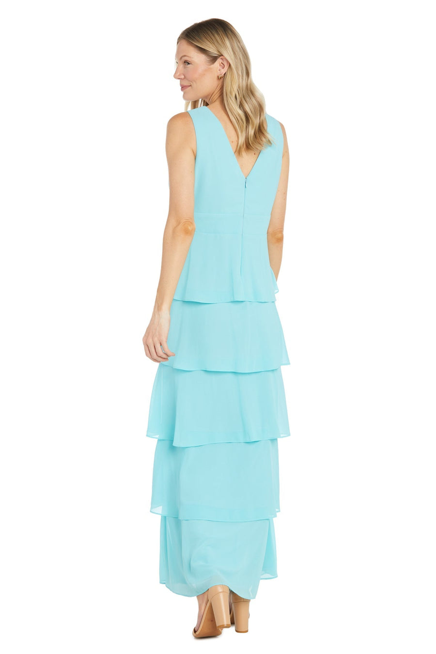 Formal Dresses Long Chiffon Layered Skirt Formal Dress Aqua