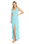 Formal Dresses Long Chiffon Layered Skirt Formal Dress Aqua