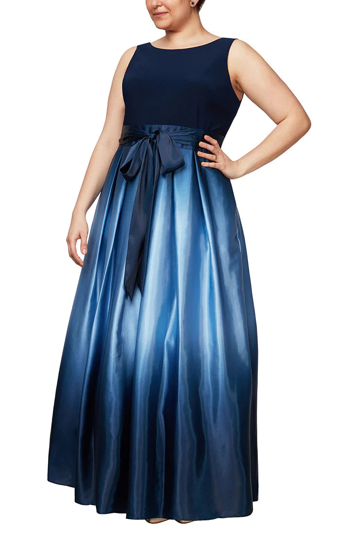Formal Dresses Plus Size Ombre Long Formal Gown Navy Wedgewood