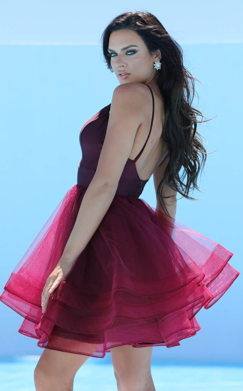 Cocktail Dresses Homecoming Short A Line Mini Cocktail Dress Burgundy Hunter