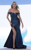 Prom Dresses Prom Long Sequin Fitted Formal Dress Navy