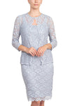 Mother of the Bride Dresses Fitted Short Mother of the Bride Jacket Dress Silver
