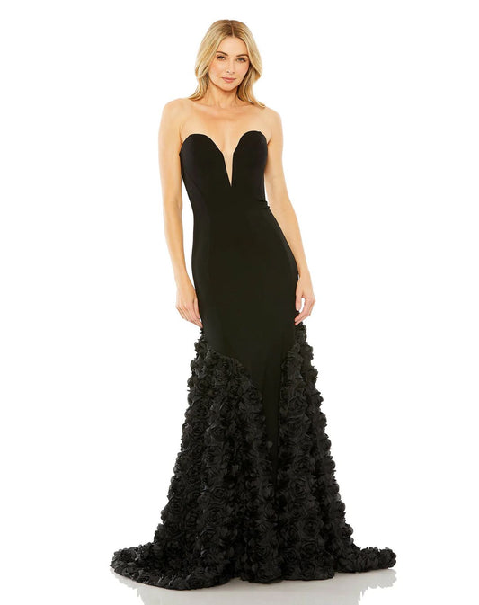 Formal Dresses Long Jersey Mermaid Rose Train Ball Gown Black
