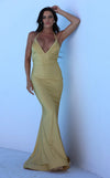 Prom Dresses  Long Mermaid Formal Prom Fitted Dress Light Yellow