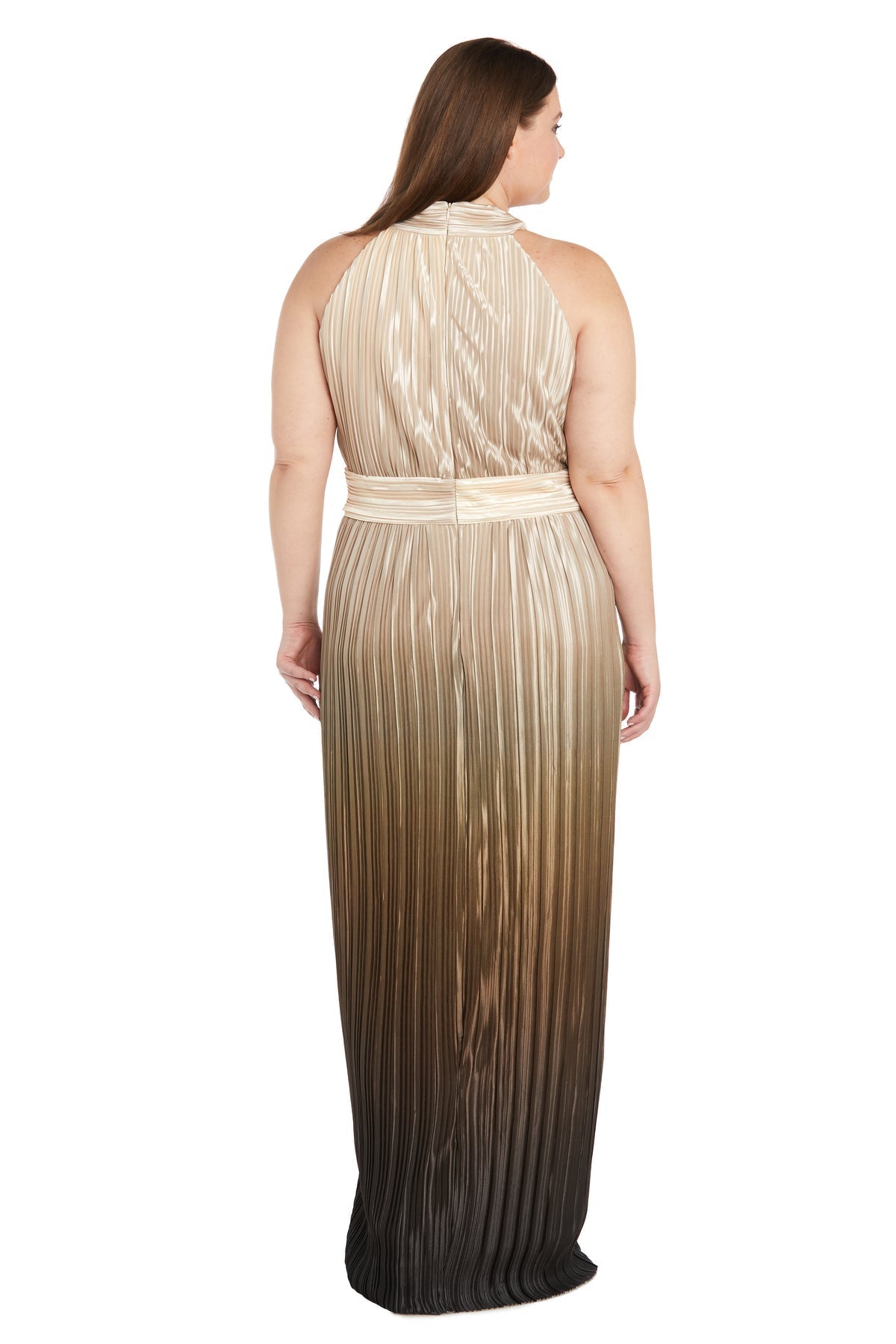 Plus Size Dresses Pleated Long Formal Plus Size Dress Champagne/Taupe