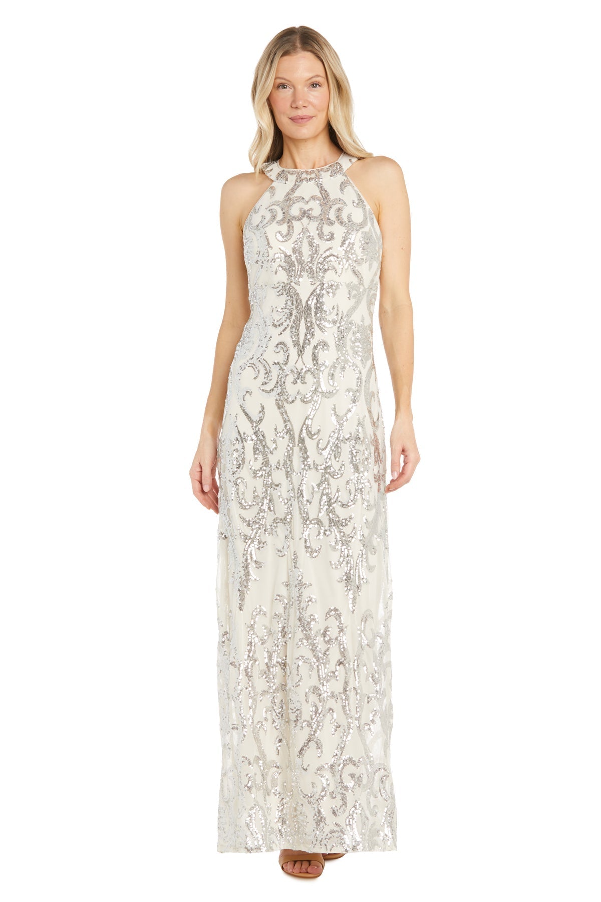 Formal Dresses Sequin Long Formal Dress Ivory/Silver