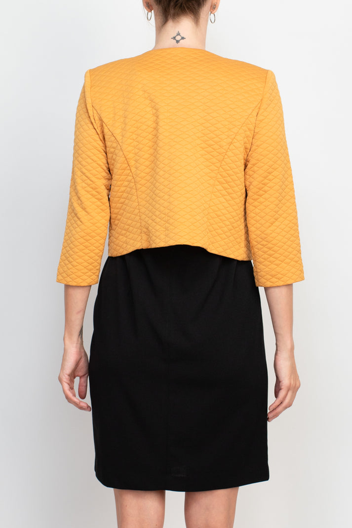 Cocktail Dresses Fitted Bodycon Short Cocktail Dress Mustard Black