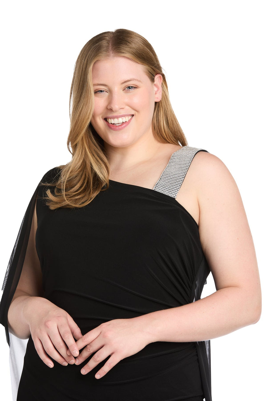 Plus Size Dresses Long Slit Formal Plus Size Dress Black