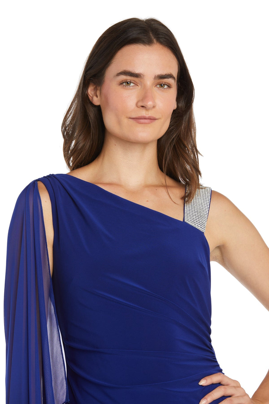 Prom Dresses Long Fitted High Slit Formal Prom Dress Electric Blue