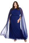 Plus Size Dresses Plus Size A Long Formal Cape Dress Electric Blue
