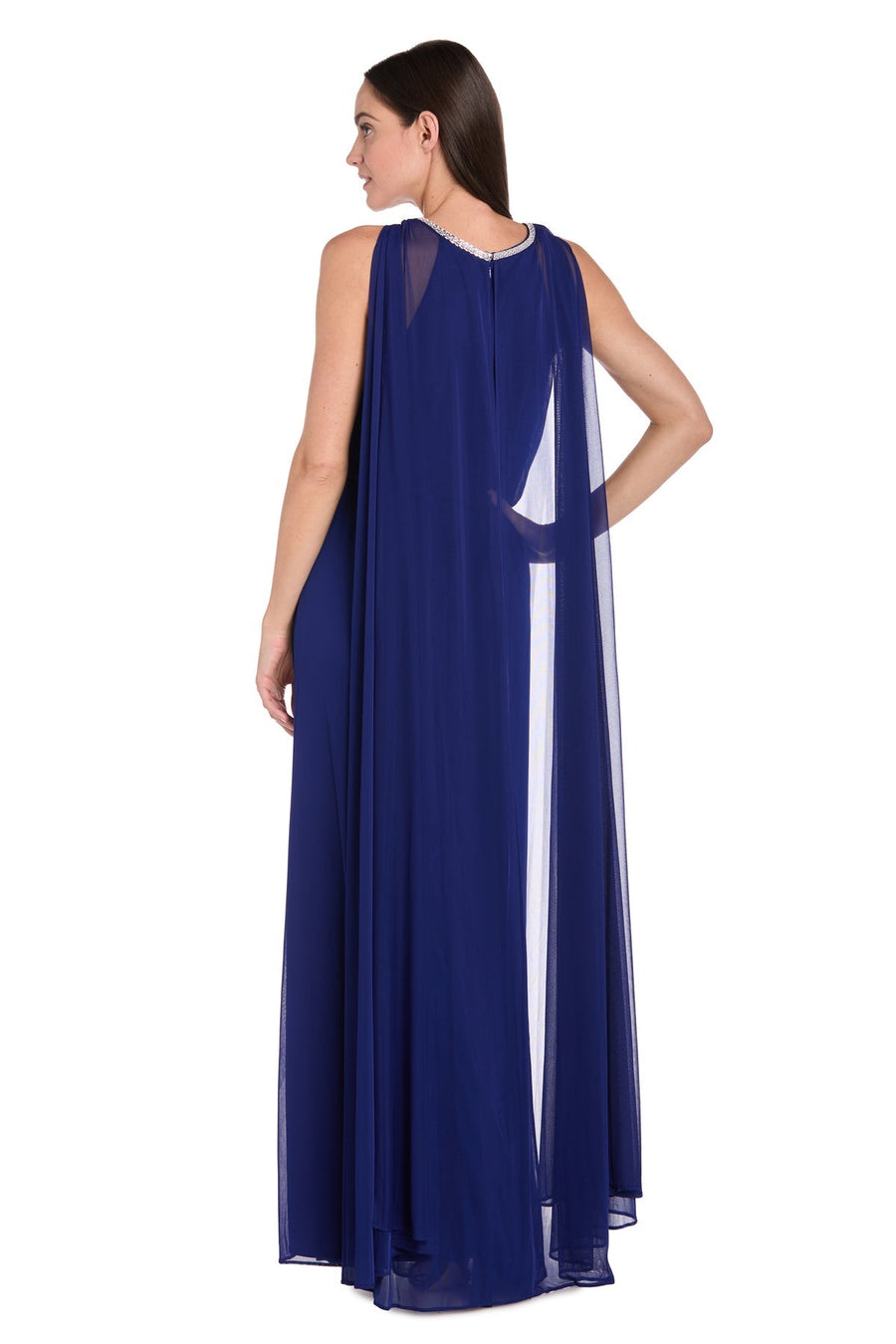 Formal Dresses Long A Line Formal Evening Cape Dress Electric Blue