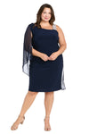 Plus Size Dresses Plus Size Short Cape Cocktail Dress Navy