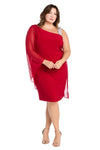 Plus Size Dresses Plus Size Short Cape Cocktail Dress Red