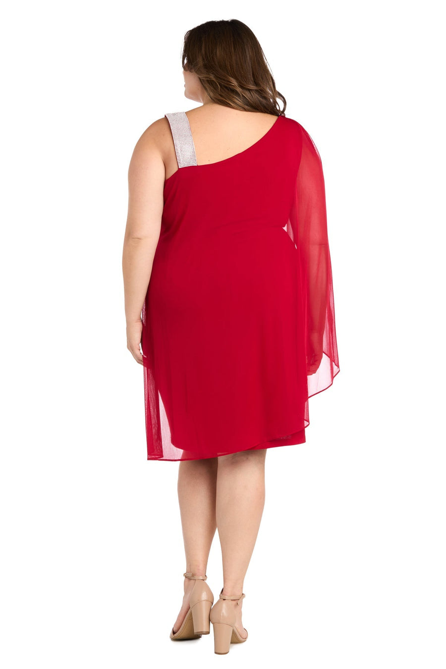 Plus Size Dresses Plus Size Short Cape Cocktail Dress Red