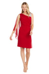 Cocktail Dresses Short Fitted Cape Cocktail Dress Red