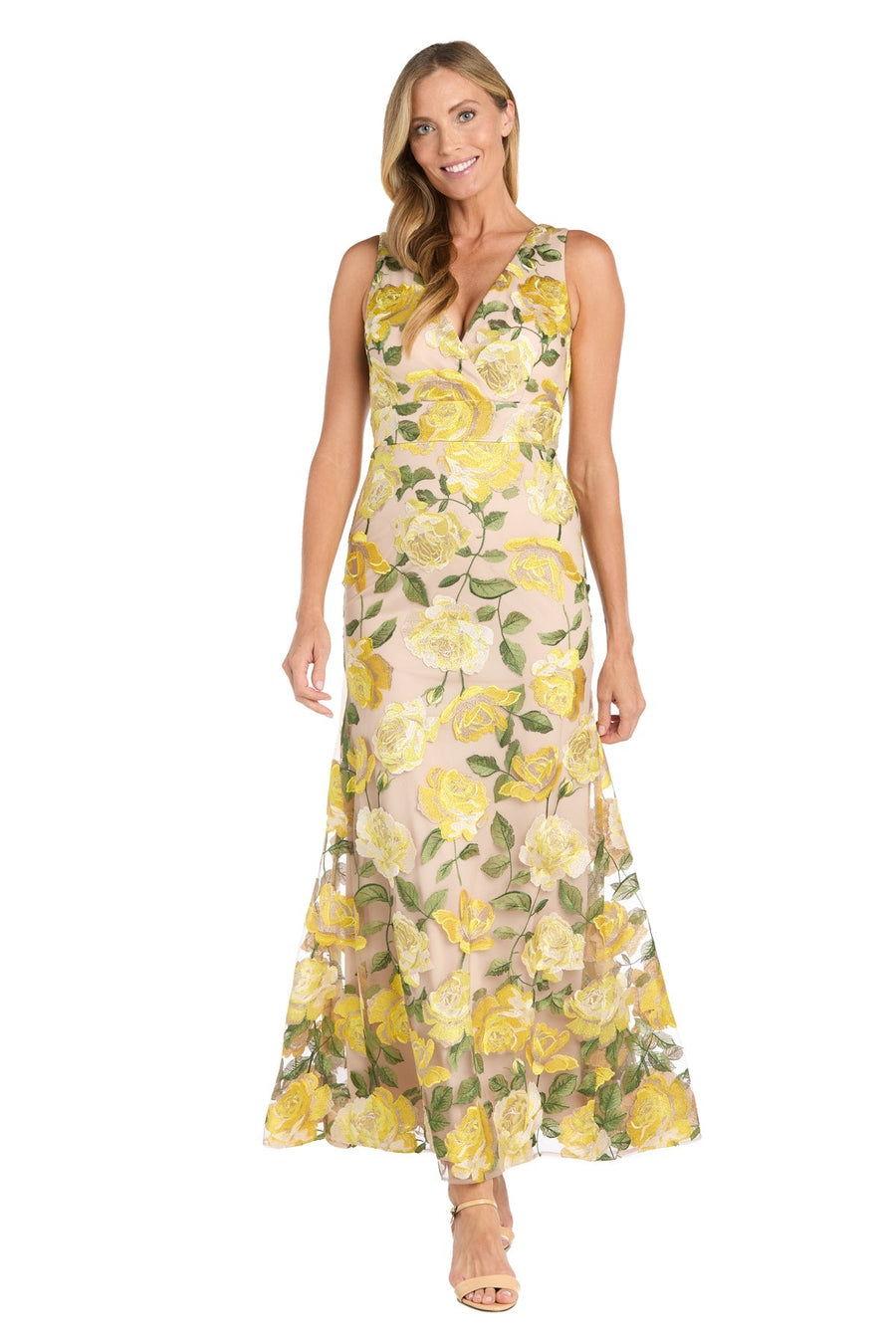 Formal Dresses Long Formal Floral Evening Dress Yellow