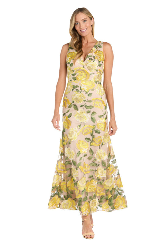 Formal Dresses Long Formal Floral Evening Dress Yellow