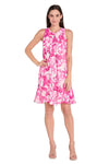 Cocktail Dresses Short Floral Print Cocktail Dress Pink/White