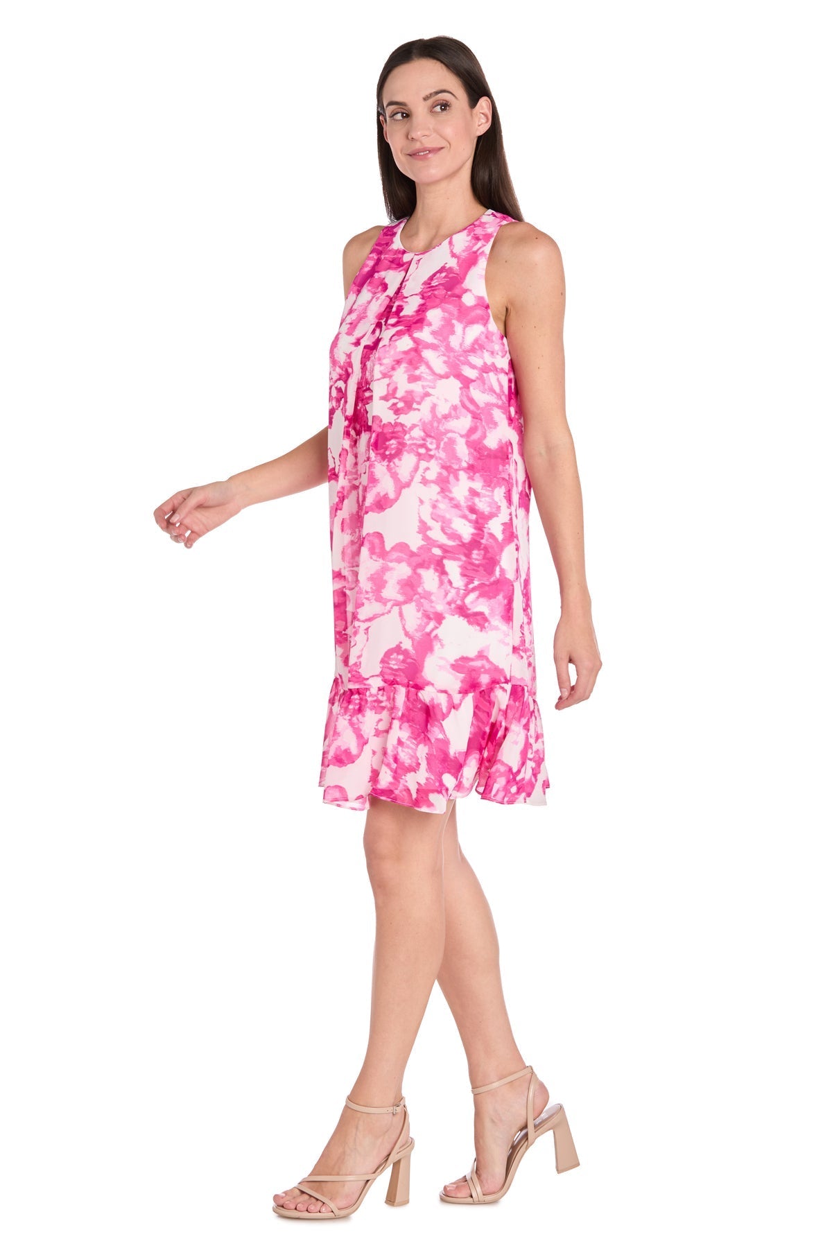 Cocktail Dresses Short Floral Print Cocktail Dress Pink/White