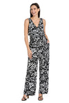Jumpsuit Long Printed Formal Pocket Jumpsuit Black/White