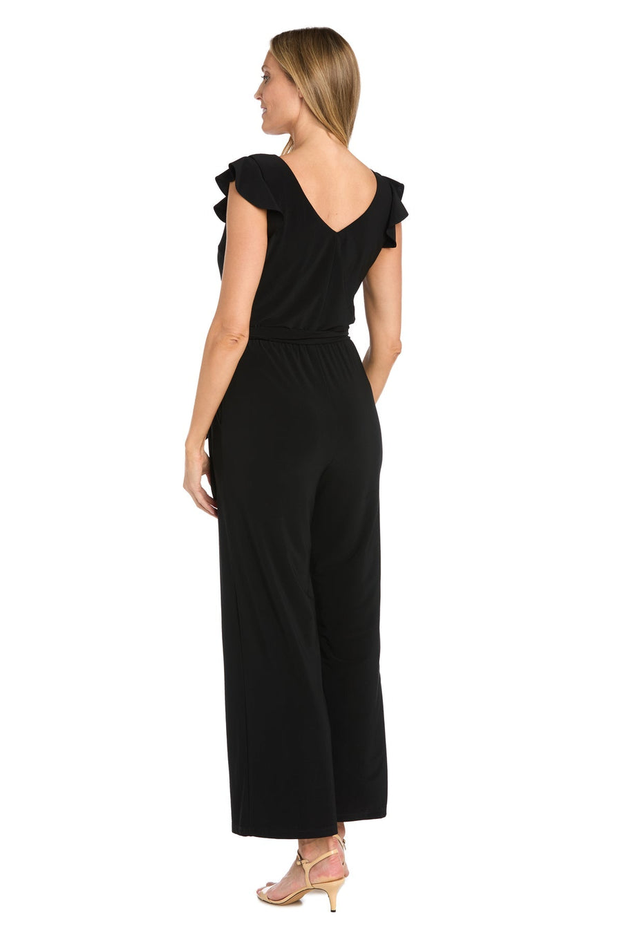 Jumpsuit Long Formal Ruffle Petite Jumpsuit Black