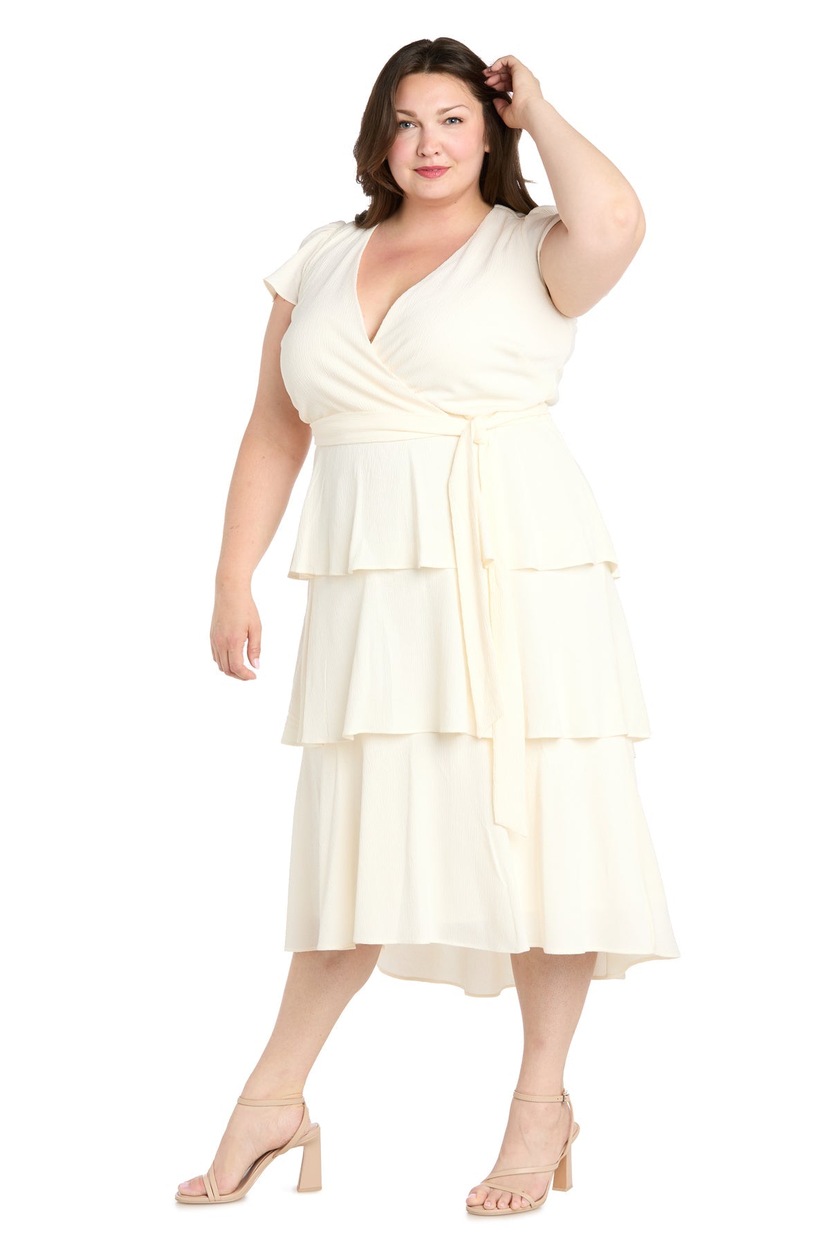 Plus Size Dresses Plus Size High Low Tiered Cocktail Dress White