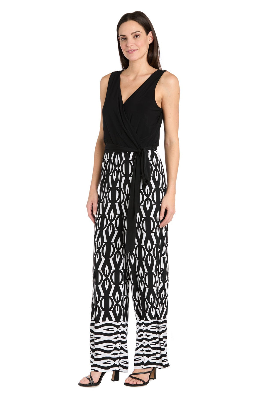 Jumpsuit Long Printed Formal Petite Jumpsuit Black/White