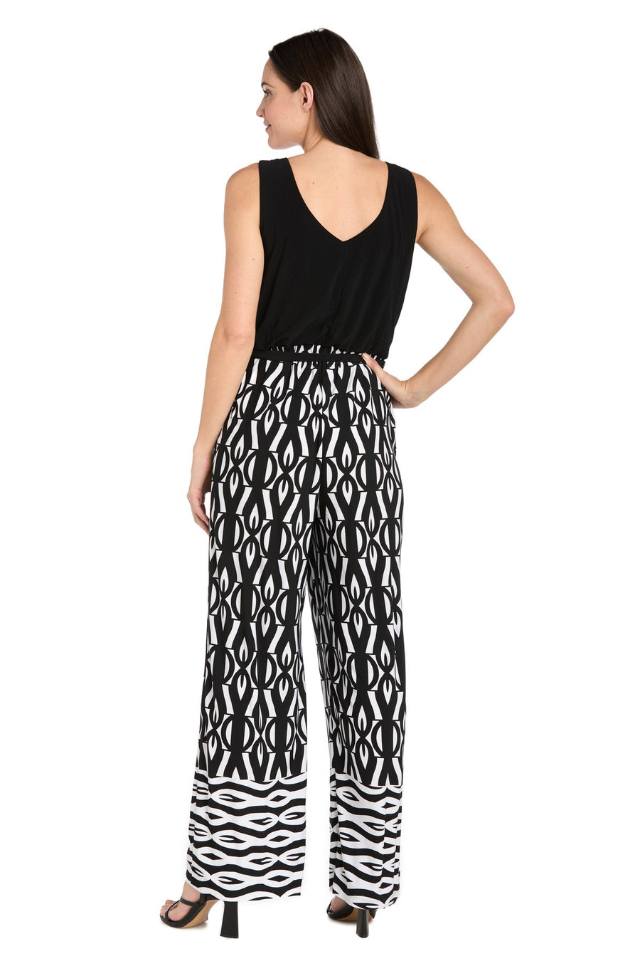 Jumpsuit Long Formal Printed Jumpsuit Black/White