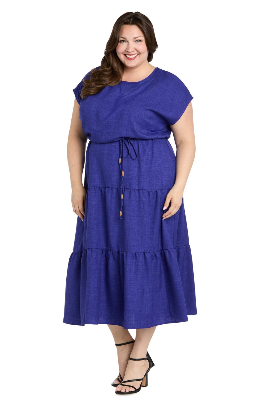 Plus Size Dresses Plus Size A Line Midi Length Dress Indigo