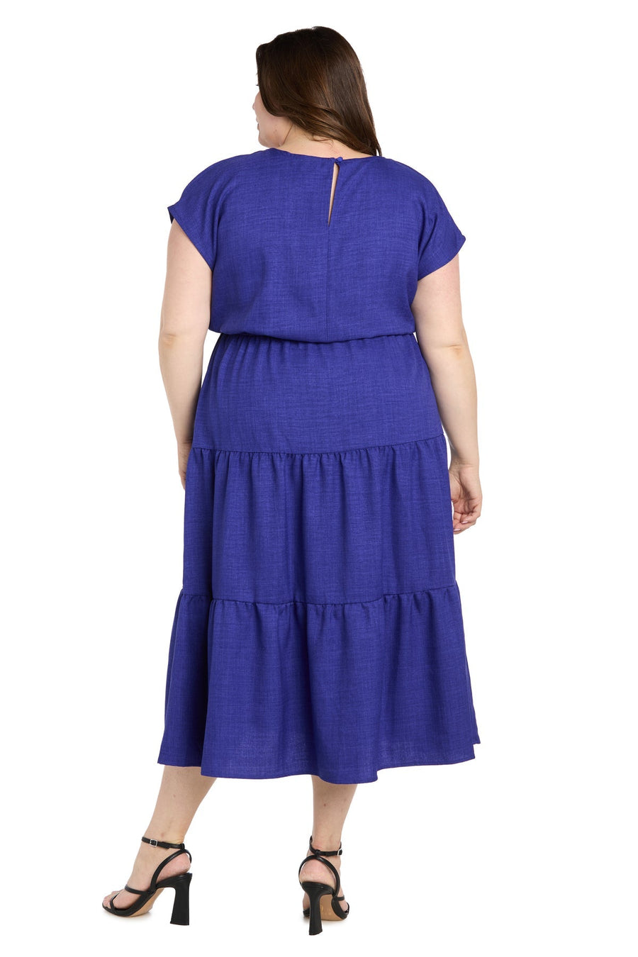 Plus Size Dresses Plus Size A Line Midi Length Dress Indigo