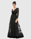 Formal Dresses Long Sleeve Formal Lace Evening Dress Black