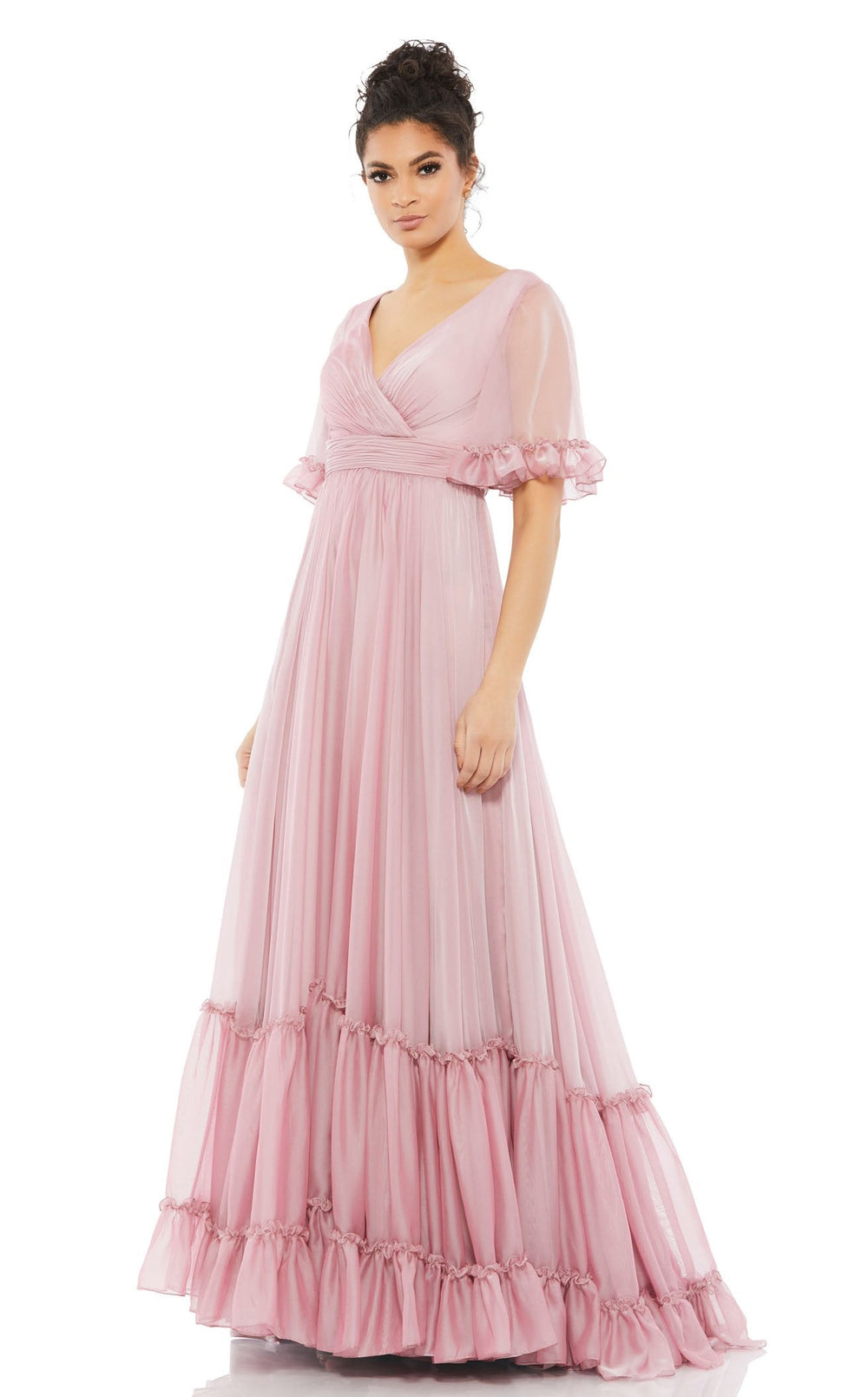 Formal Dresses Long Formal Prom Ruffle Dress Rose